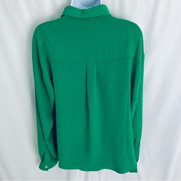 Faith and Joy Green Button Blouse  Size Large - Picture 8 of 11